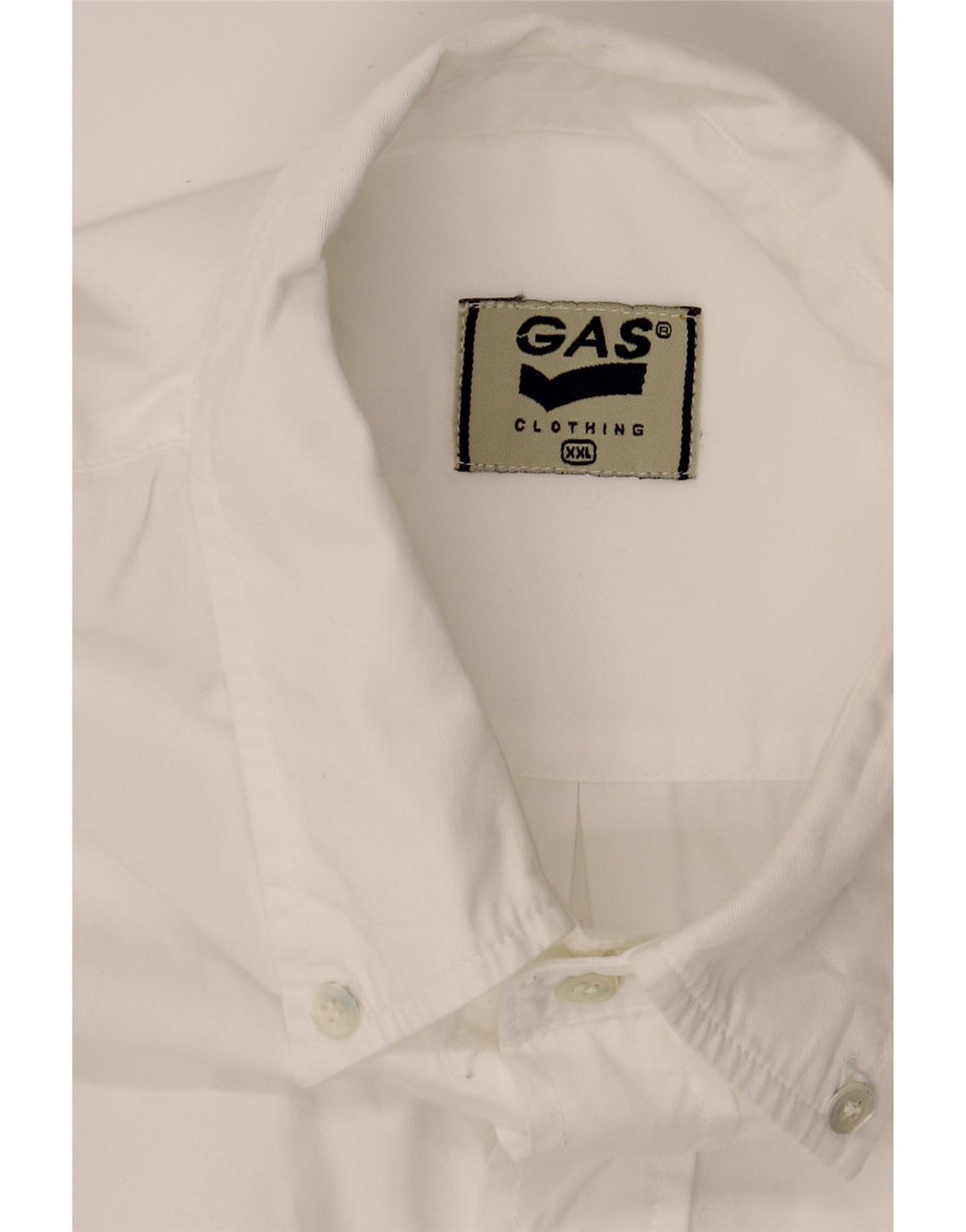 GAS Mens Shirt 2XL White Cotton Vintage Gas and Second-Hand Gas from Messina Hembry 