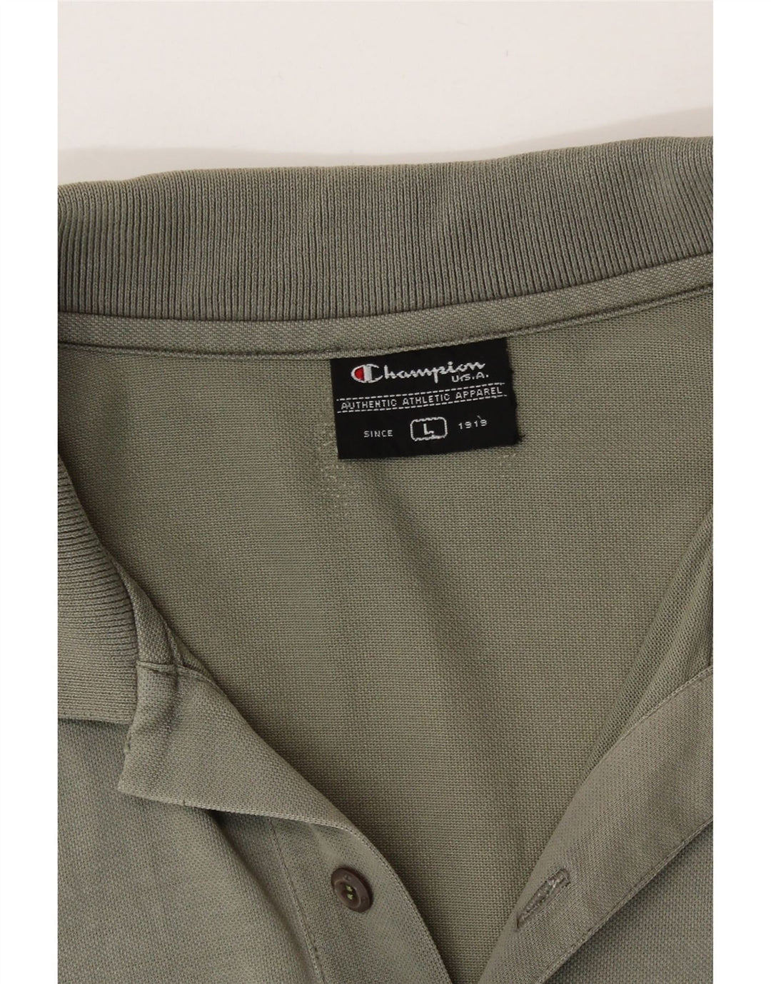 Champion Mens Polo Shirt Large Khaki Cotton