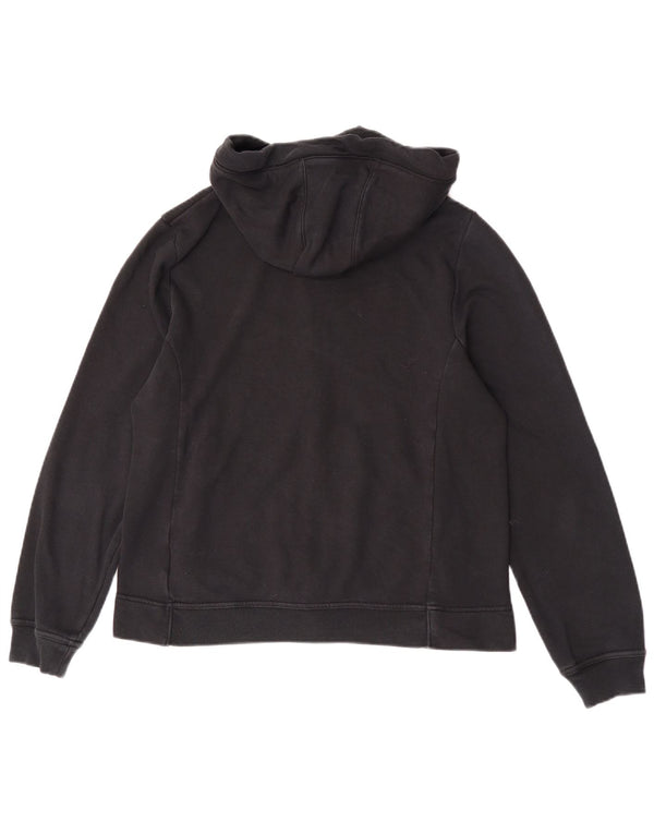 Nike Womens Zip Hoodie Sweater UK 14 Medium Black Cotton
