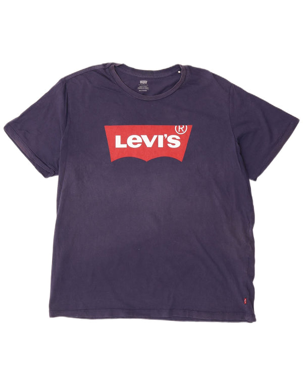 Levi's Mens Graphic T-Shirt Top 2XL Navy Blue Cotton