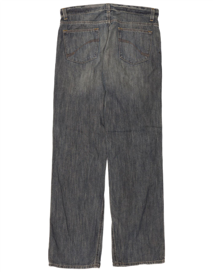 Dkny Mens Straight Jeans W34 L34 Blue Cotton