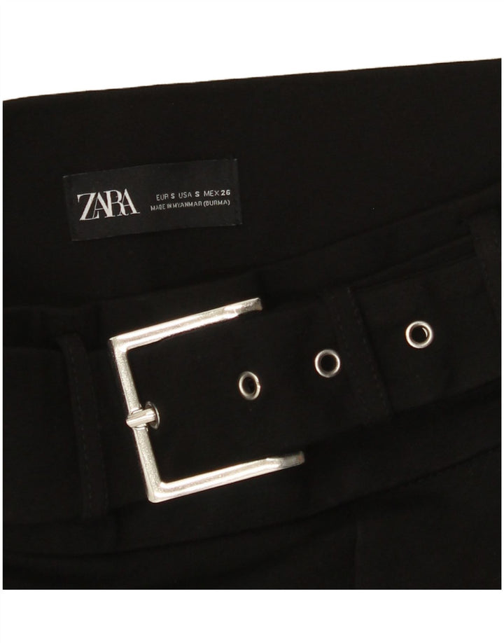 ZARA Womens Slim Chino Trousers Small W26 L27 Black