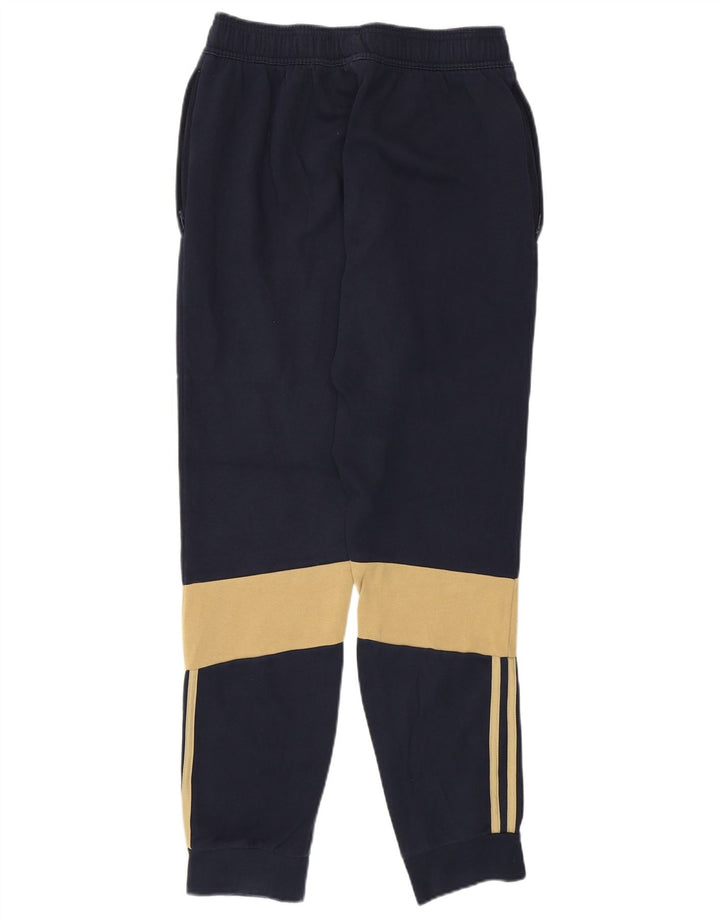 ADIDAS Mens Tracksuit Trousers Joggers Small Navy Blue Colourblock Cotton