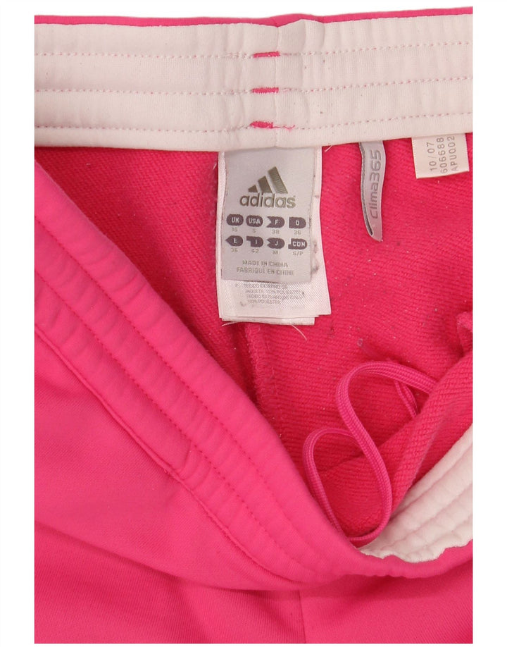 Adidas Womens Straight Tracksuit Trousers UK 10 Small Pink Polyester