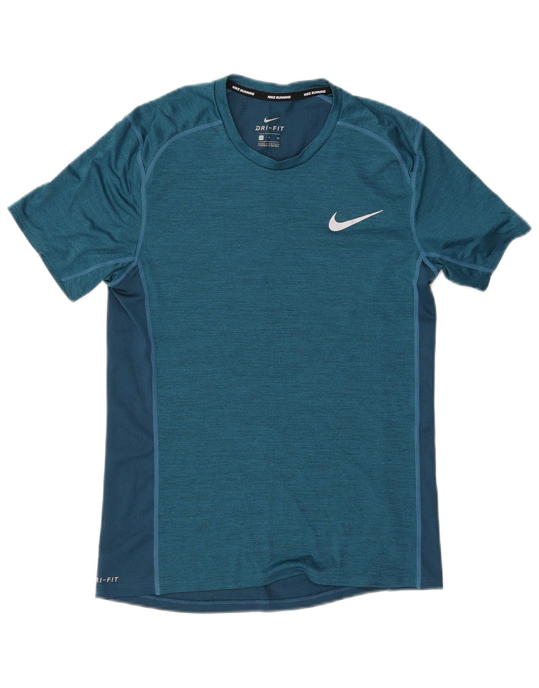 Nike Mens Dri Fit T-Shirt Top Small Blue Colourblock Polyester