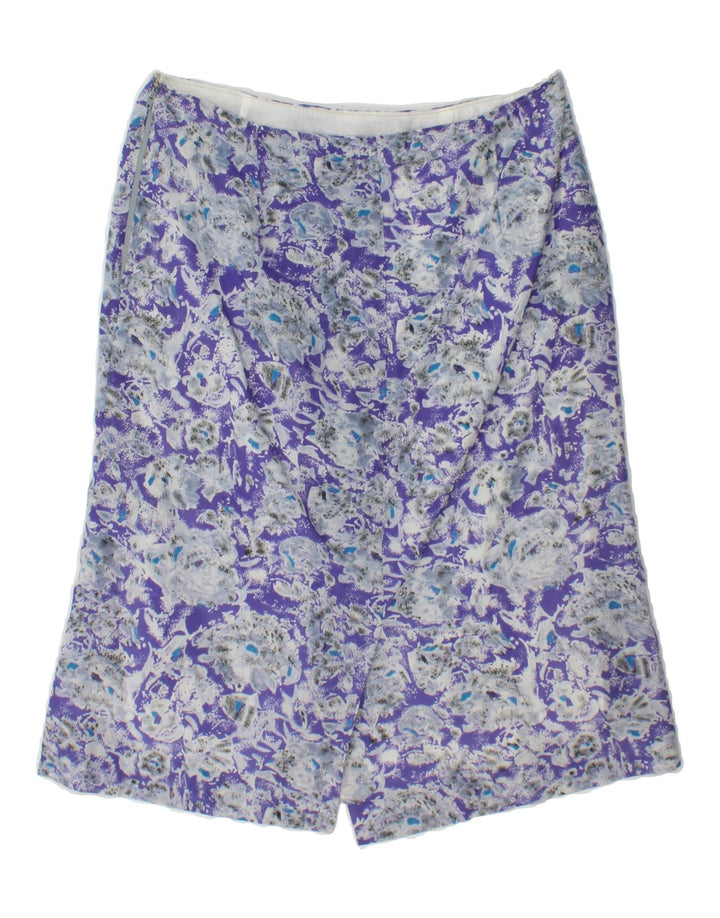 VINTAGE Womens Abstract Pattern Straight Skirt W30 Medium  Purple Vintage Vintage and Second-Hand Vintage from Messina Hembry 