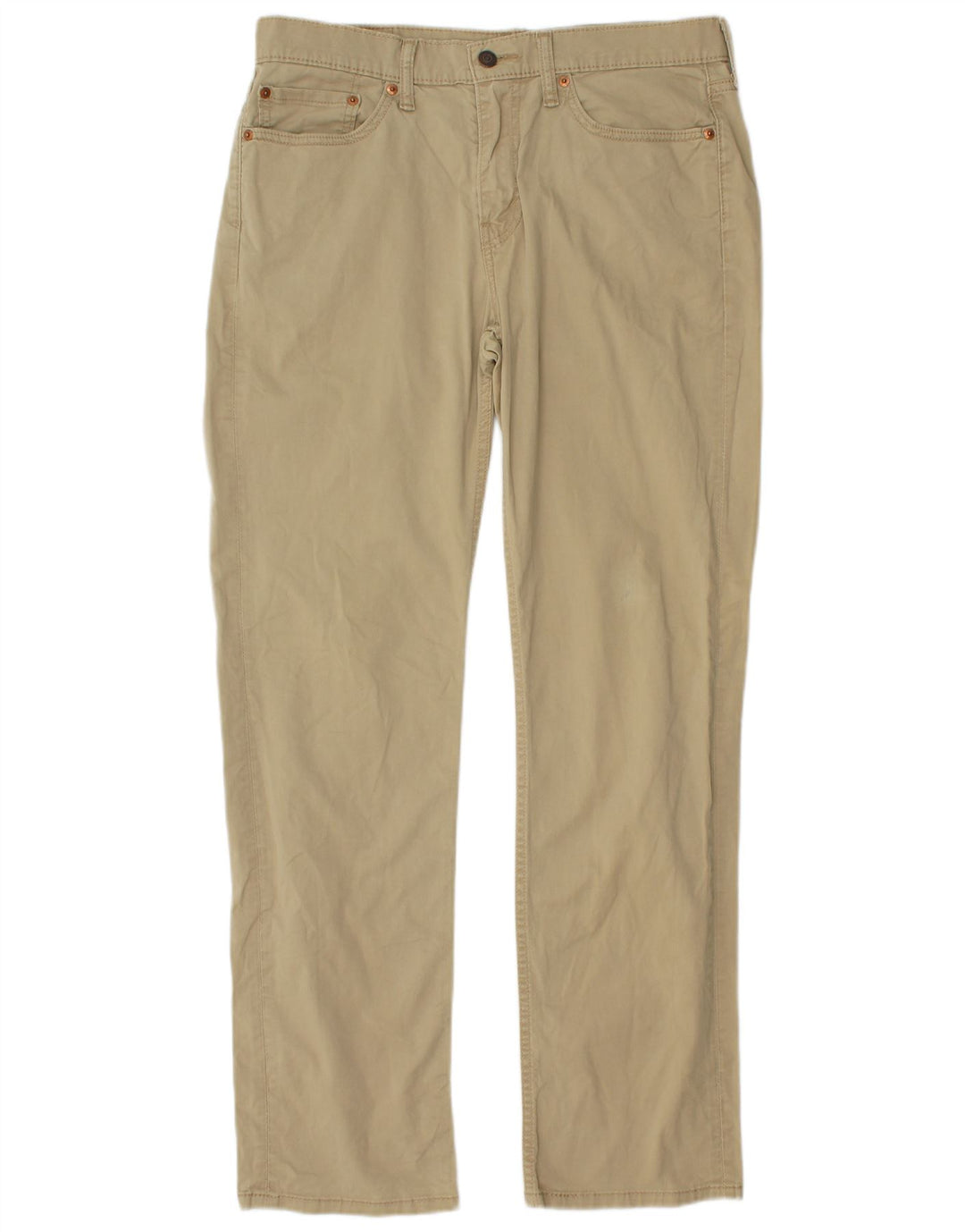 LEVI'S Mens Straight Chino Trousers W32 L32 Beige Cotton
