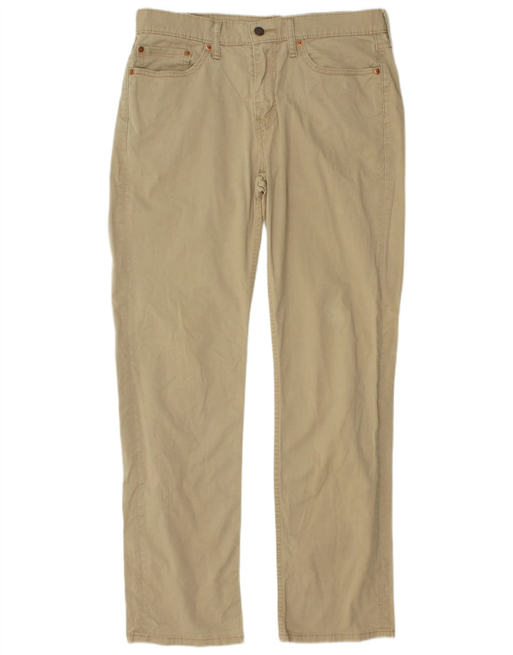 LEVI'S Mens Straight Chino Trousers W32 L32 Beige Cotton