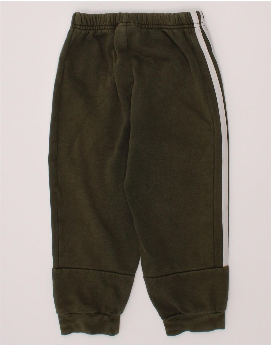 ADIDAS Boys Tracksuit Trousers Joggers 2-3 Years  Khaki Cotton