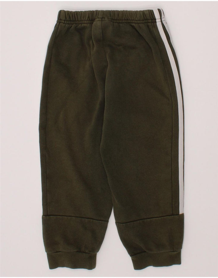 ADIDAS Boys Tracksuit Trousers Joggers 2-3 Years  Khaki Cotton