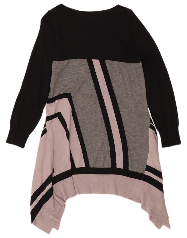 Marks & Spencer Womens Knit Tunic Dress UK 14 Medium Pink Colourblock