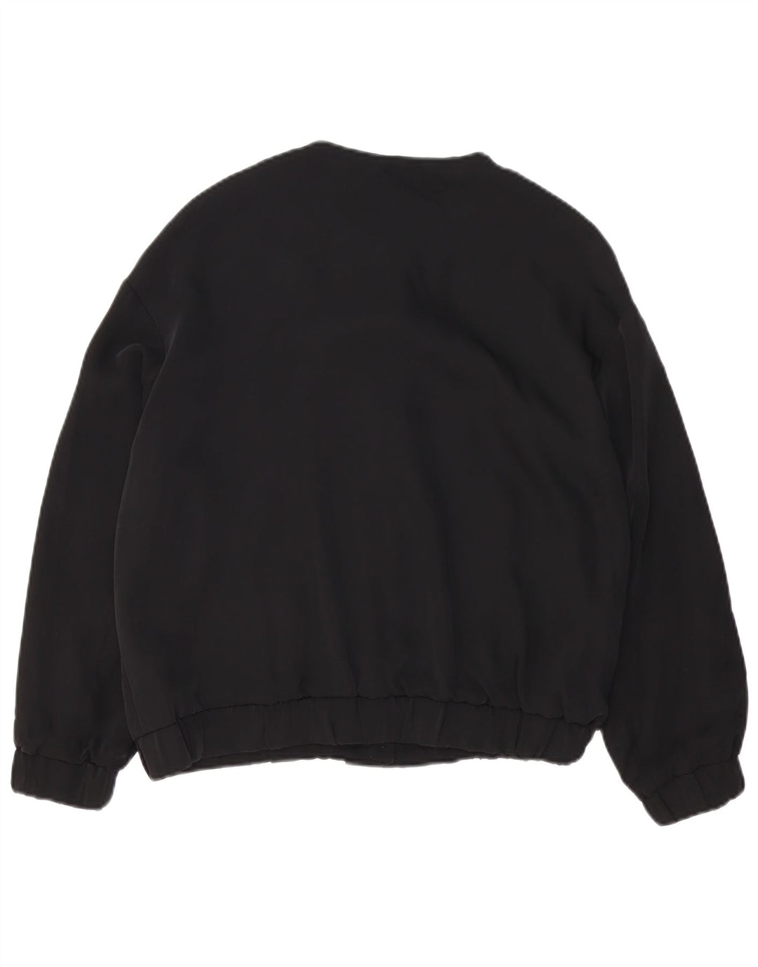 Zara Womens Oversized Bomber Jacket UK 10 Small Black Polyester