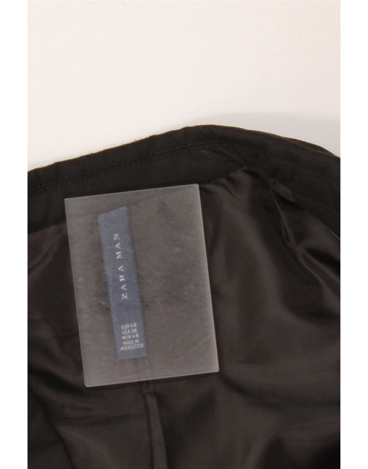 ZARA Mens 2 Button Blazer Jacket EU 48 Medium Black