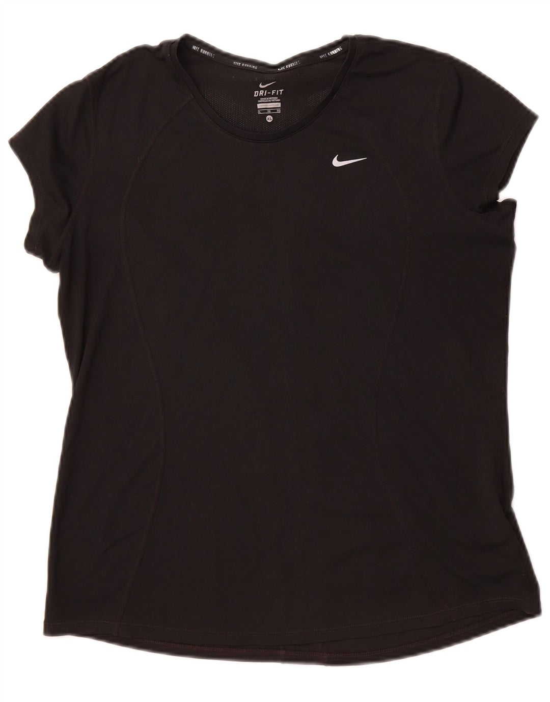 Nike Womens Dri Fit T-Shirt Top UK 18 XL Black Polyester