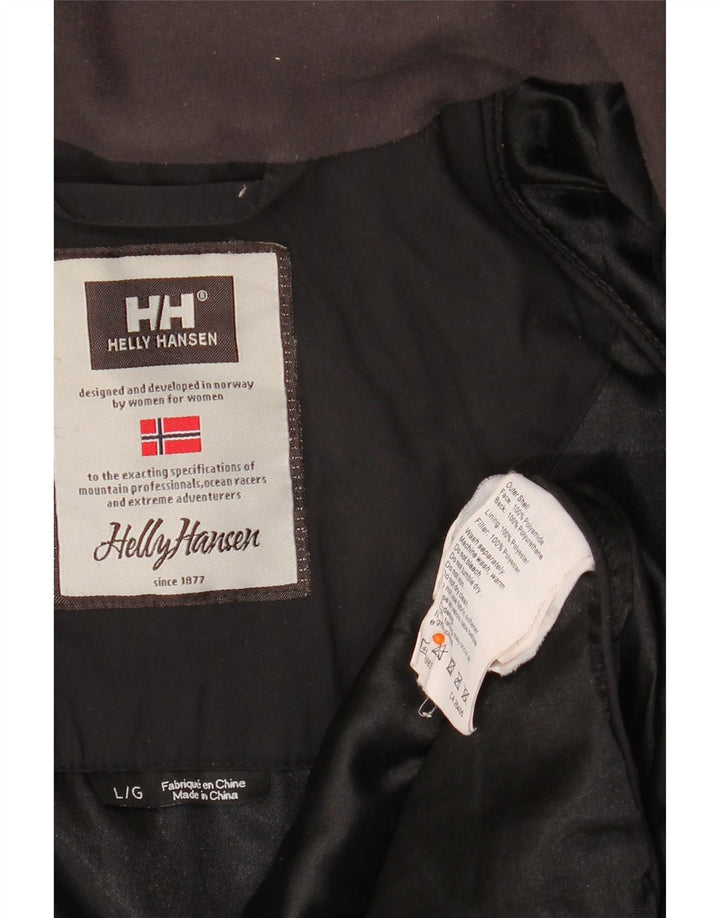 HELLY HANSEN Womens Hooded Windbreaker Coat UK 16 Large Black Polyamide
