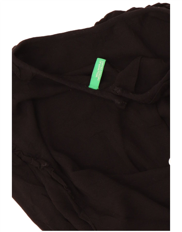 Benetton Womens Shirt Blouse UK 12 Medium Black