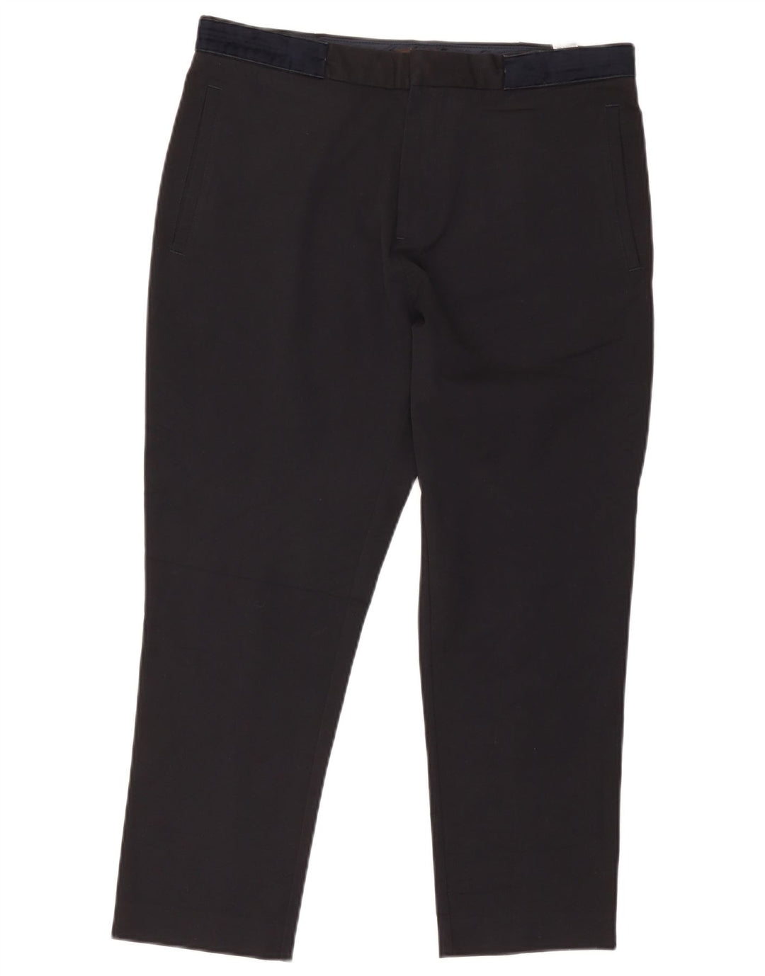 Zara Mens Cropped Trousers EU 42 Large W32 L25 Black Polyester