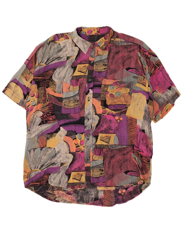 Vintage Mens Loose Fit Shirt Medium Multicoloured Colourblock Retro