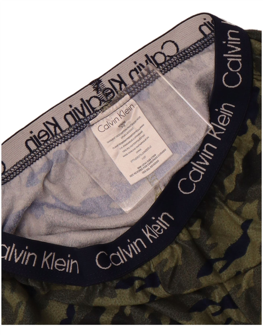 Calvin Klein Boys Tracksuit Trousers 7-8 Years Medium Green Camouflage