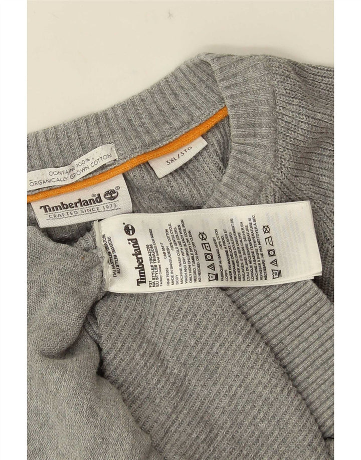 Timberland Mens Cardigan Sweater 3XL Grey Cotton