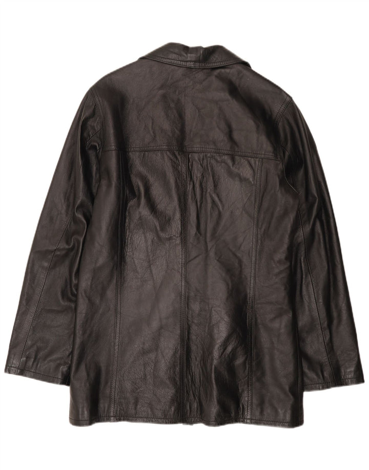 HELEN HUBERT Mens Leather Jacket UK 38 Medium Black Leather
