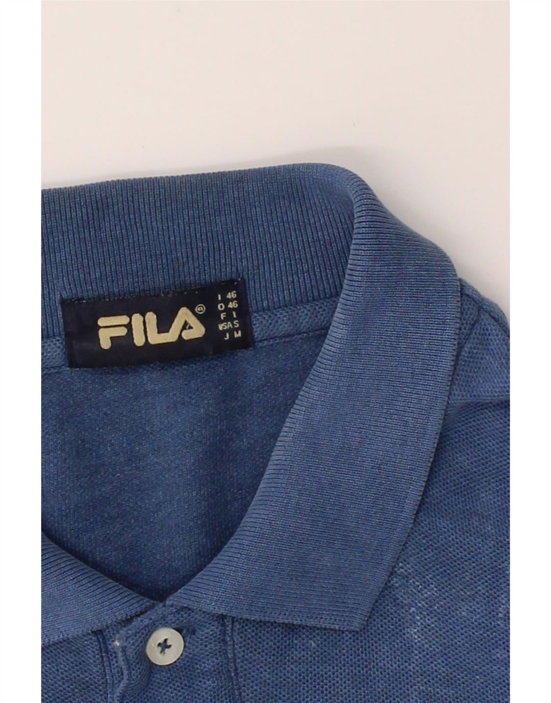 FILA Mens Polo Shirt IT 46 Small Blue Cotton Vintage Fila and Second-Hand Fila from Messina Hembry 
