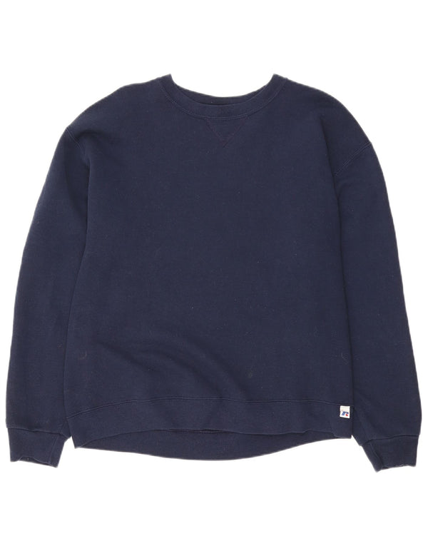 Russell Athletic Mens Sweatshirt Jumper Medium Navy Blue Polyester