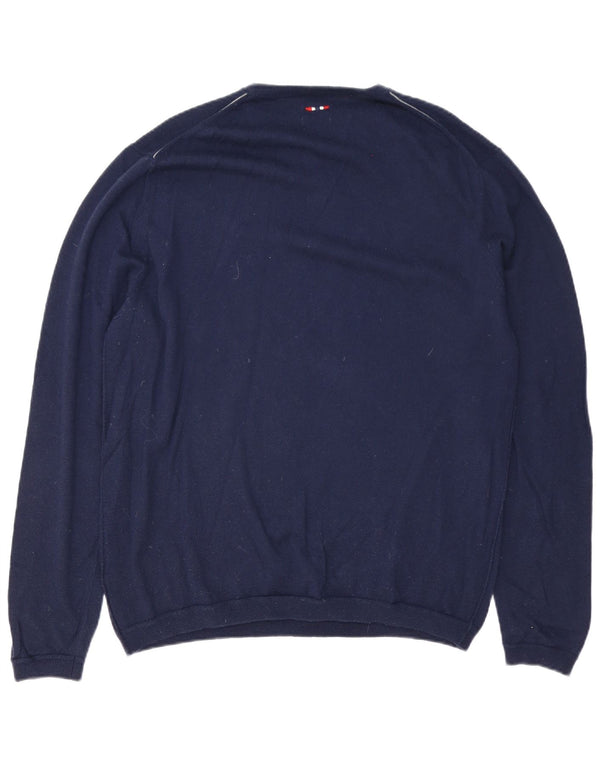 Napapijri Mens Crew Neck Jumper Sweater 2XL Navy Blue Merino Wool