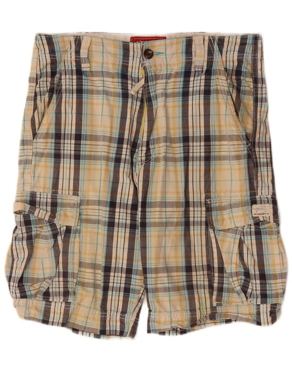 LEVI'S Mens Cargo Shorts W34 Large  Multicoloured Check Cotton