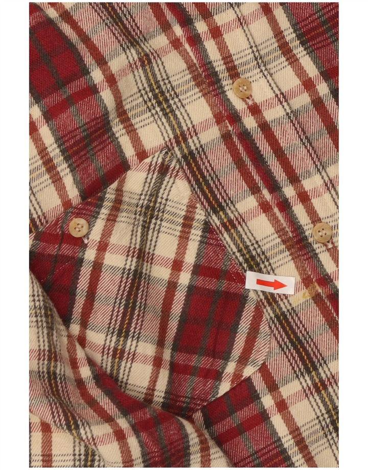 Think Pink Mens Checked  Flannel Shirt XL Burgundy Check