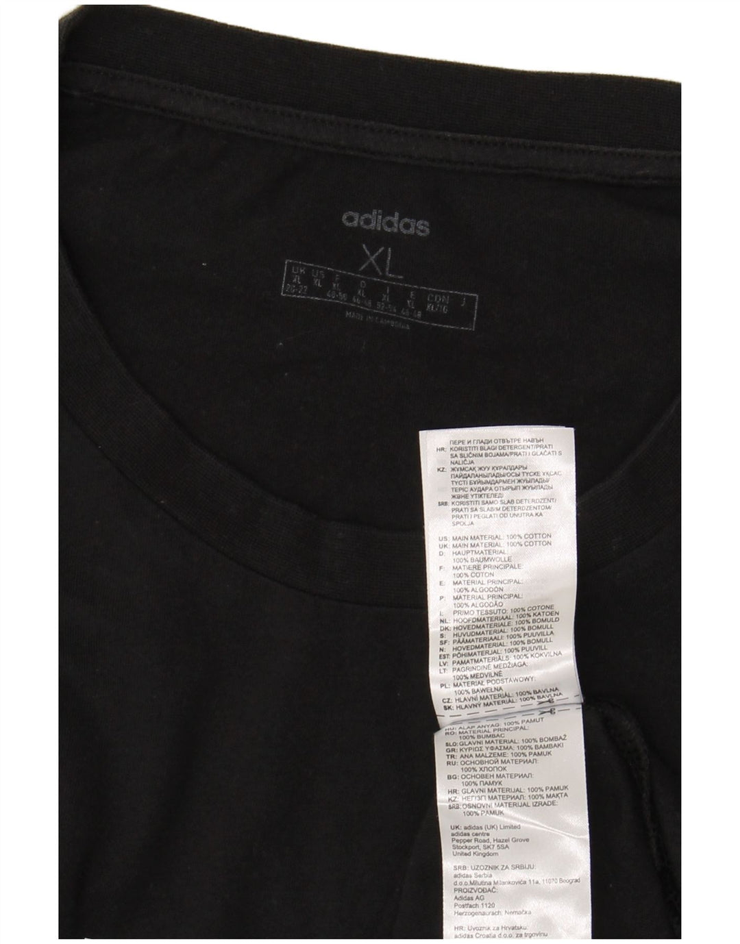 ADIDAS Womens Graphic T-Shirt Top UK 20/22 XL Black Cotton