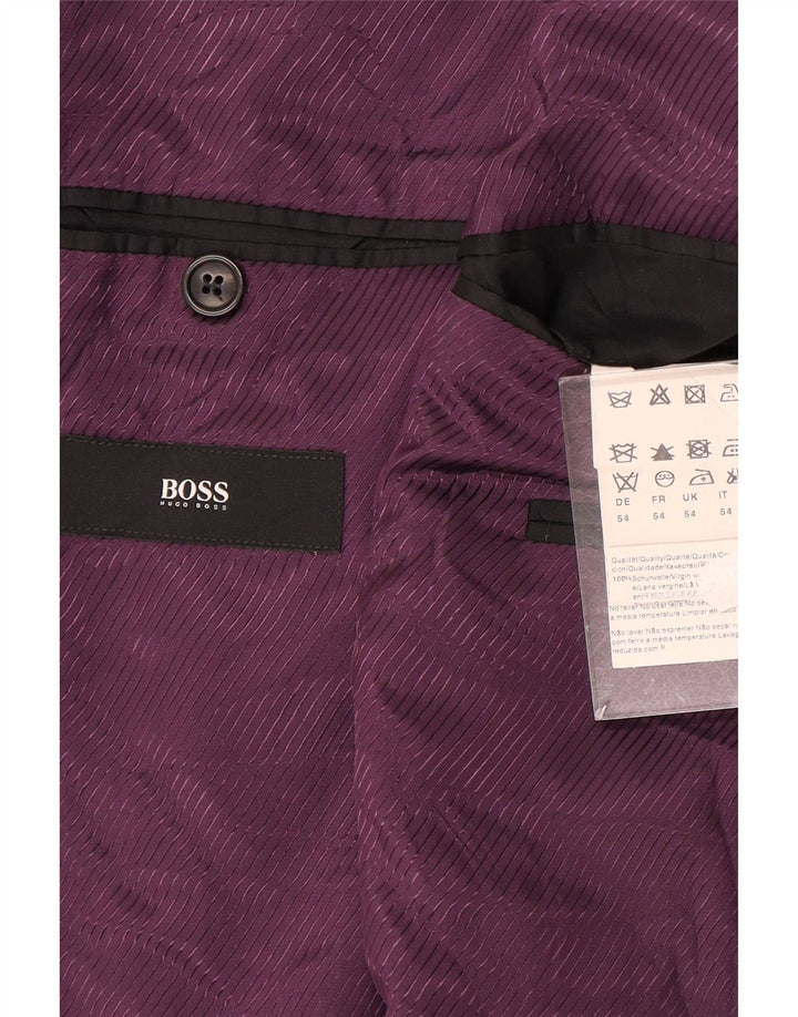 Hugo Boss Mens 2 Button Blazer Jacket EU 54 2XL Grey Wool