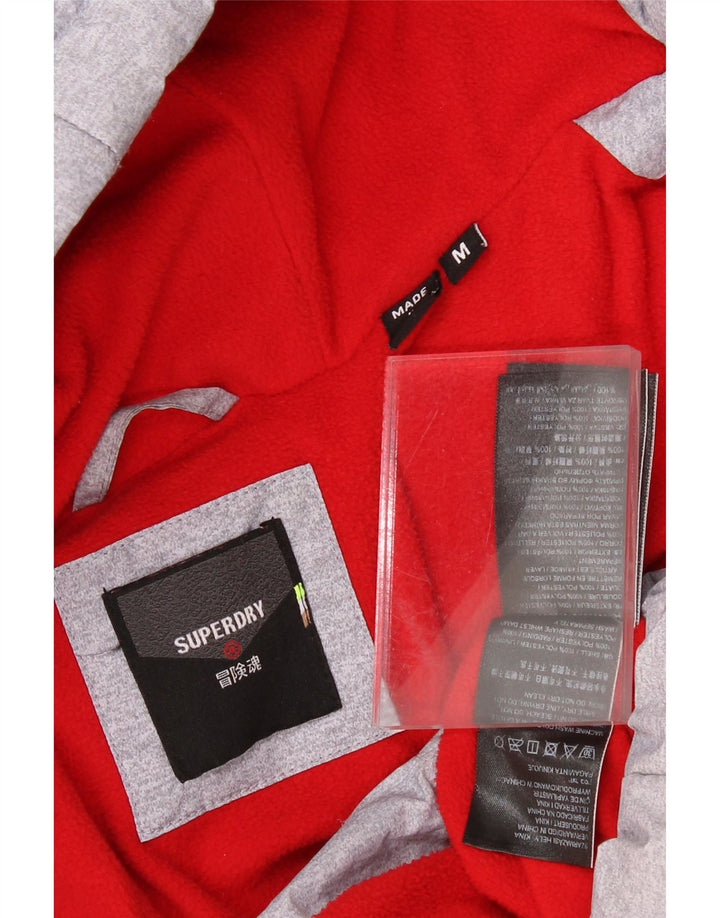 SUPERDRY Mens Hooded Padded Jacket UK 38 Medium Grey Polyester