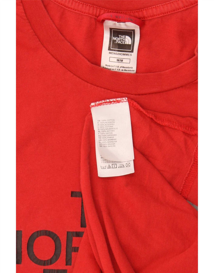 The North Face Mens Graphic T-Shirt Top Medium Red Cotton