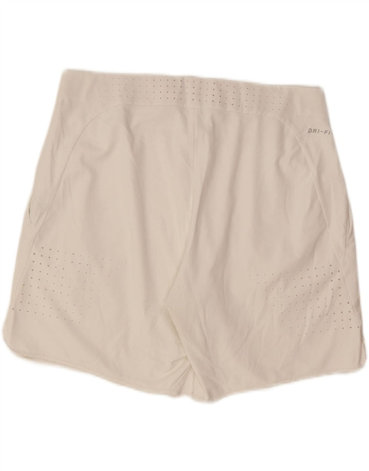 NIKE Womens Dri Fit Sport Shorts UK 14 Medium  White Polyester Vintage Nike and Second-Hand Nike from Messina Hembry 