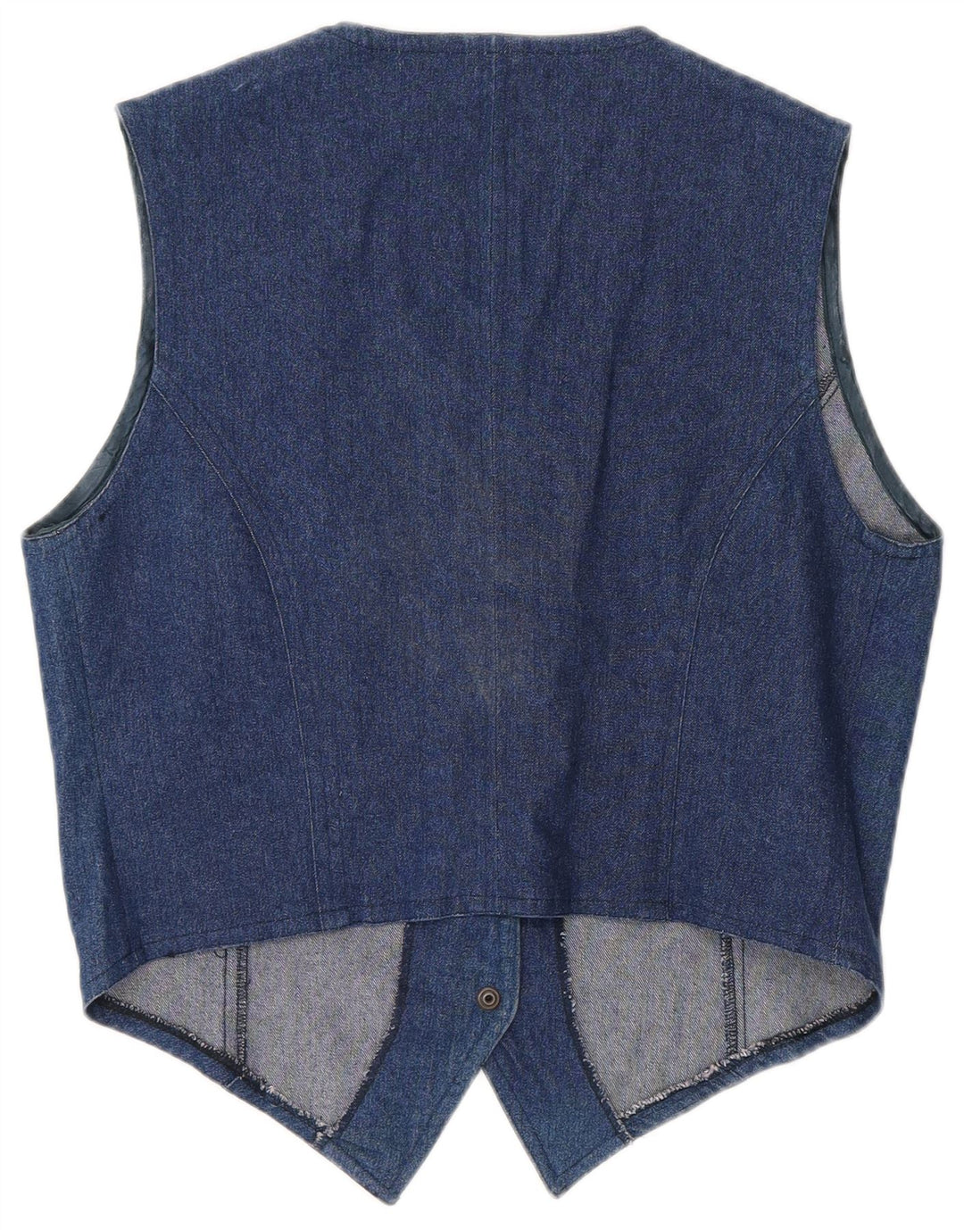 Vintage Womens Denim Waistcoat UK 12 Medium Blue