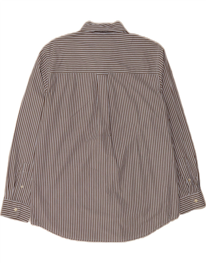 CHAPS Mens Easy Fit Shirt Large Brown Striped Cotton Vintage Chaps and Second-Hand Chaps from Messina Hembry 