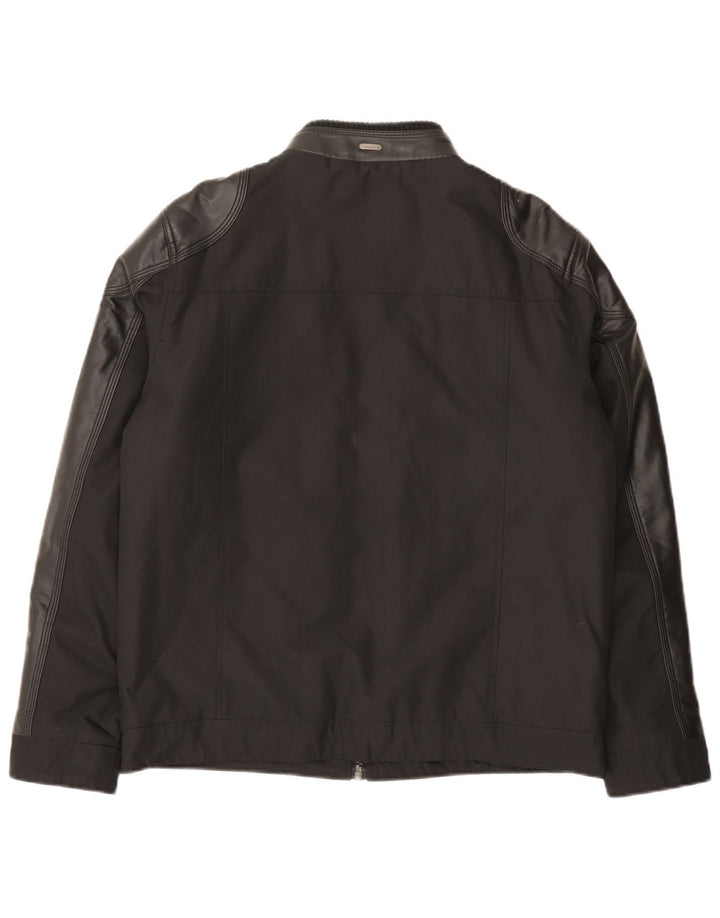 Calvin Klein Mens Bomber Windbreaker Jacket UK 38 Medium Black Modern