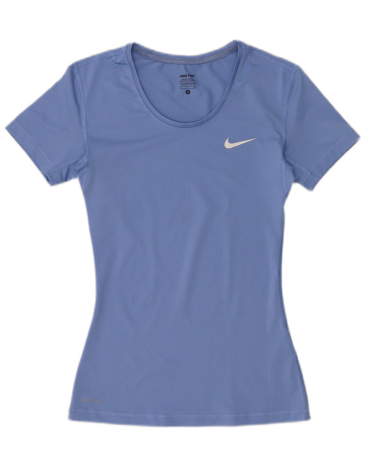 Nike Womens T-Shirt Top UK 8 Small Blue Polyester
