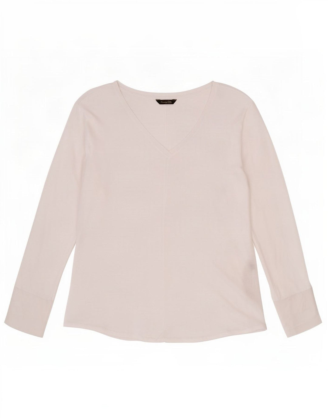 Massimo Dutti Womens See Through Top Long Sleeve UK 12 Medium White Lyocell