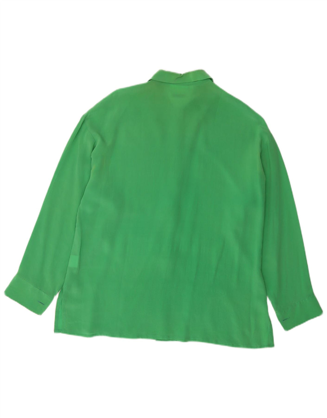 Nuova Citta Womens Shirt Blouse IT 48 XL Green Silk