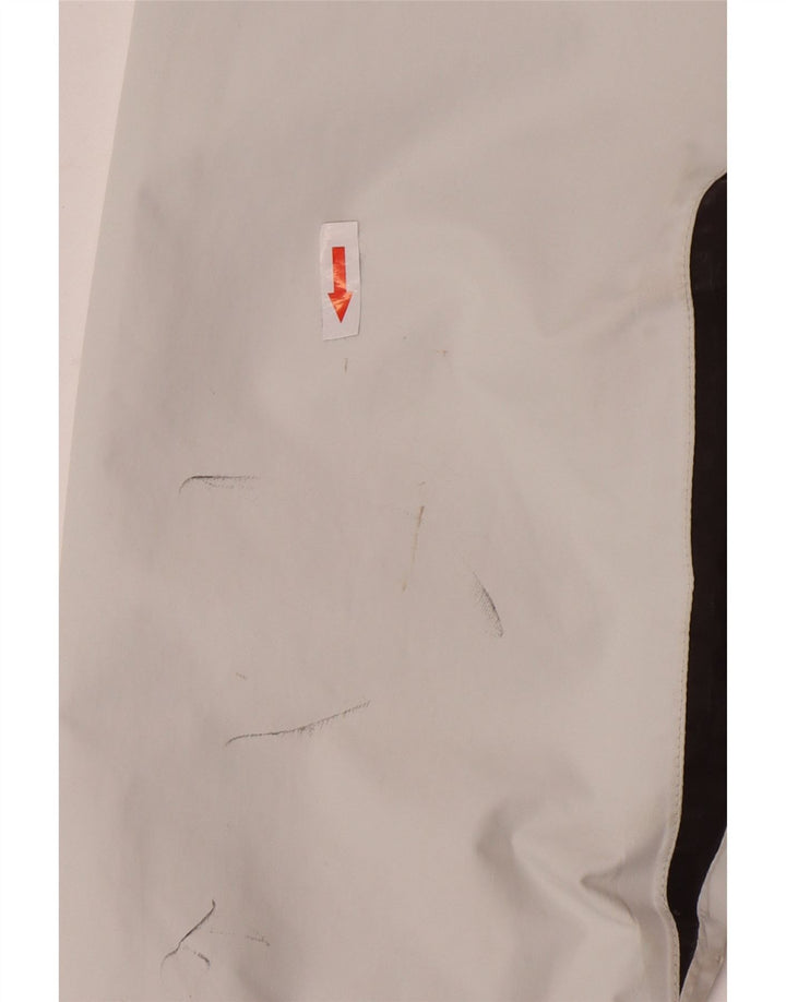 Helly Hansen Womens Hooded Rain Jacket UK 14 Medium Off White Colourblock