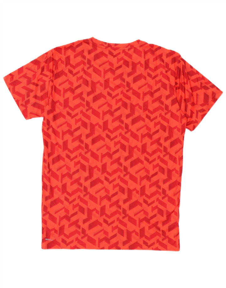 Puma Mens T-Shirt Top Small Red Geometric Polyester