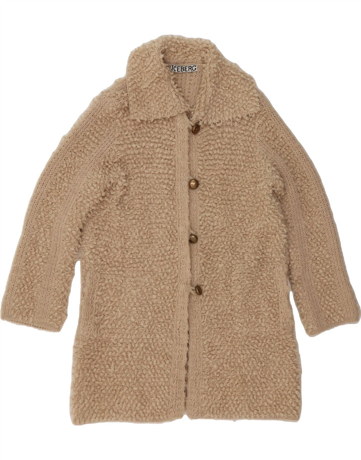 ICEBERG Womens Longline Cardigan Sweater IT 44 Medium Beige Alpaca Wool Vintage Iceberg and Second-Hand Iceberg from Messina Hembry 