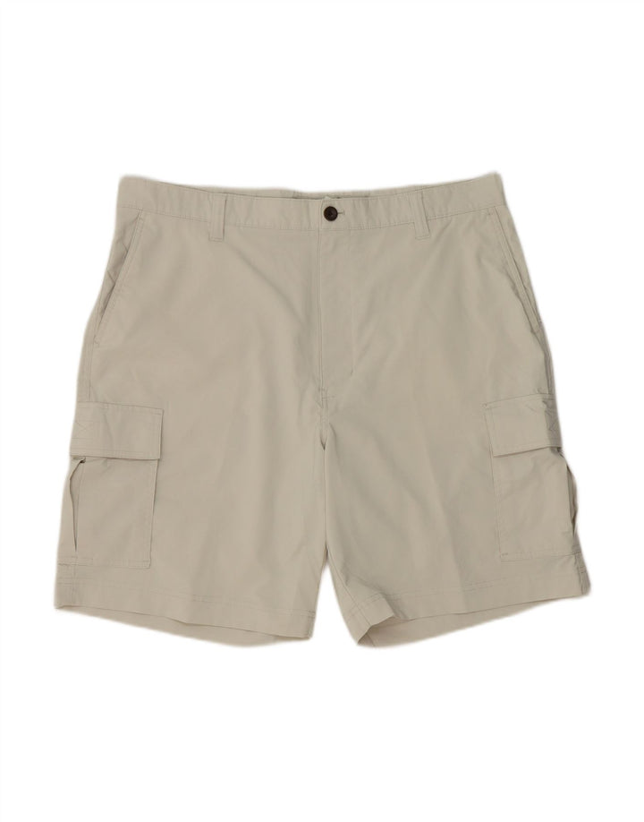 CHAPS Mens Regular Fit Cargo Shorts W36 Large Beige Polyester
