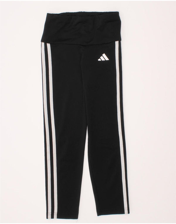 ADIDAS Girls Aeroready Leggings 7-8 Years Black Polyester