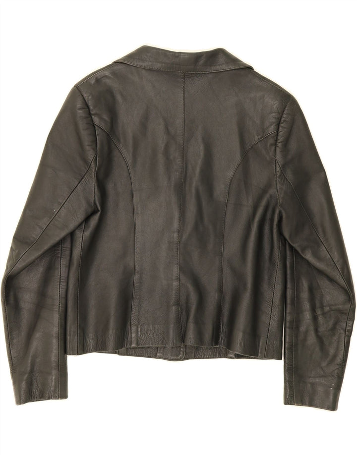 VINTAGE Womens Leather Jacket UK 18 XL Black Leather Vintage Vintage and Second-Hand Vintage from Messina Hembry 