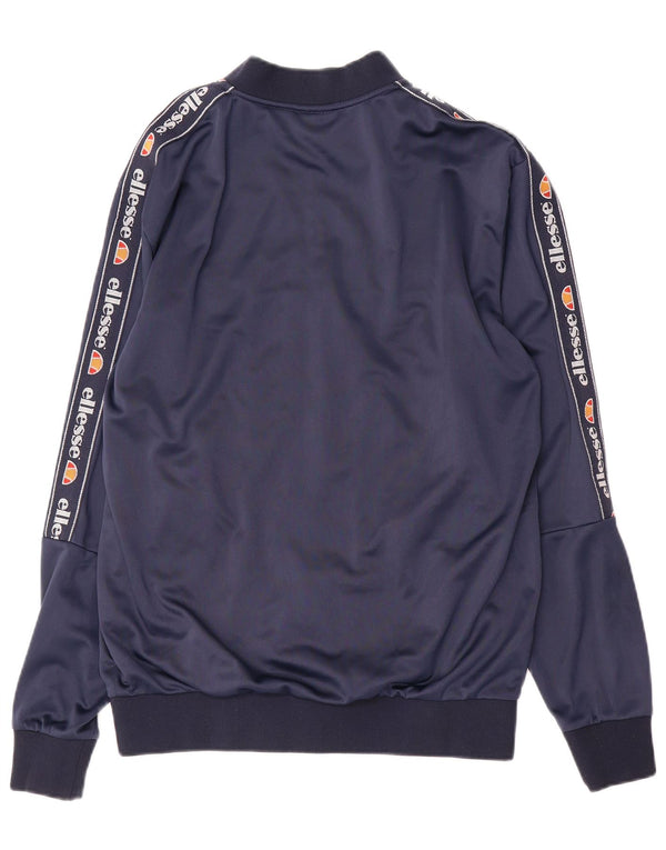 ELLESSE Mens Graphic Tracksuit Top Jacket Small Navy Blue Polyester