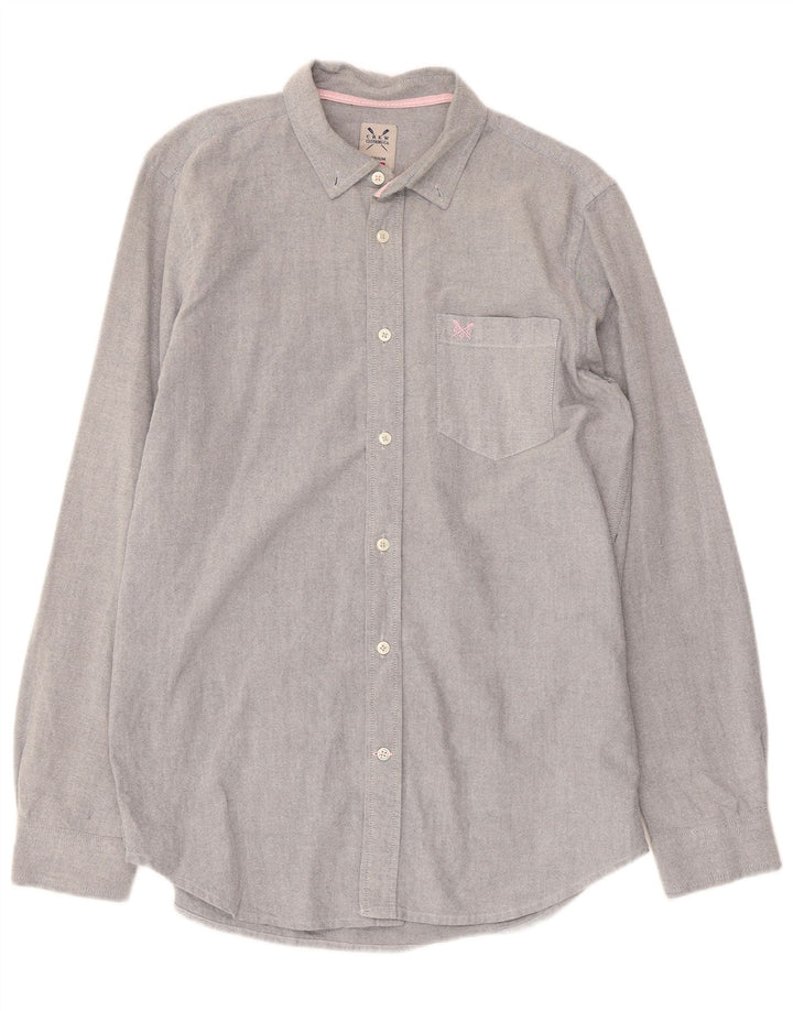 CREW CLOTHING Mens Shirt Medium Grey Cotton
