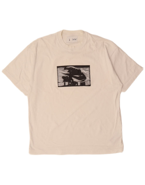NIKE Mens Graphic T-Shirt Top Large White Cotton